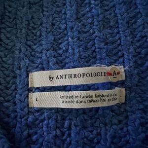 Anthropologie Textured Blue Pullover